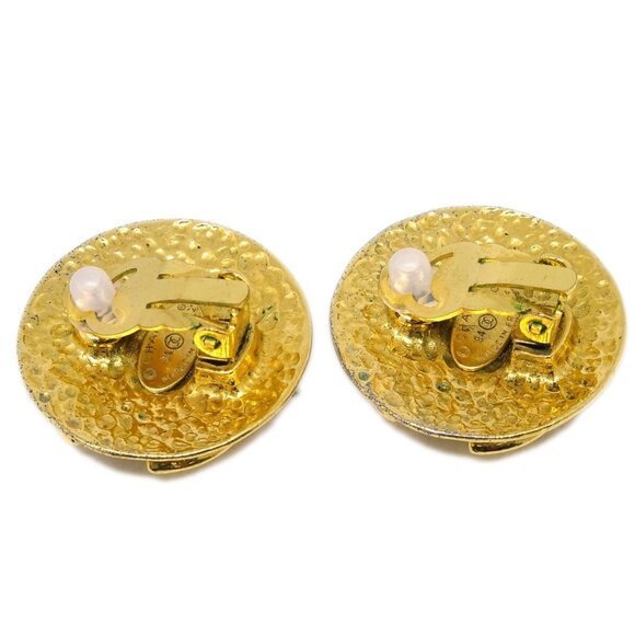 Chanel Button Earrings Clip-On Gold - Picture 2 of 4